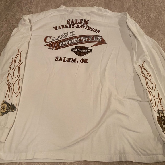 Salem OR 2XL Harley Davidson long sleeve T-Shirt-White - Picture 2 of 5